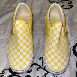 Yellow Checker print Vans